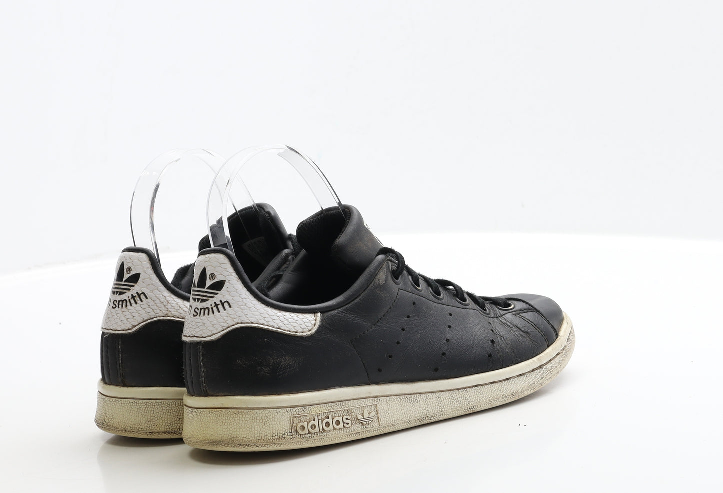 adidas Boys Black Polyester Trainer UK 4 EUR 36.5 - Stan Smith