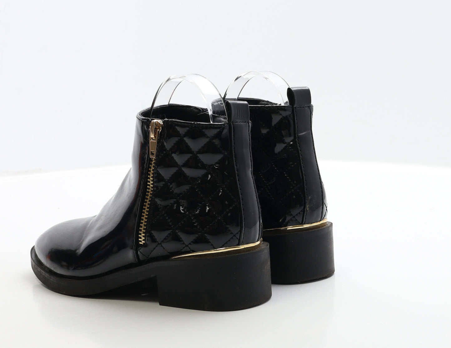 New Look Girls Black PVC Bootie Boot UK 3