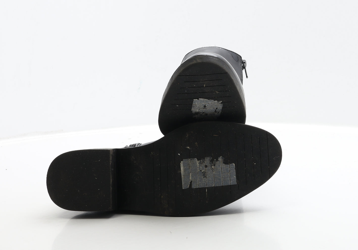 New Look Girls Black PVC Bootie Boot UK 3