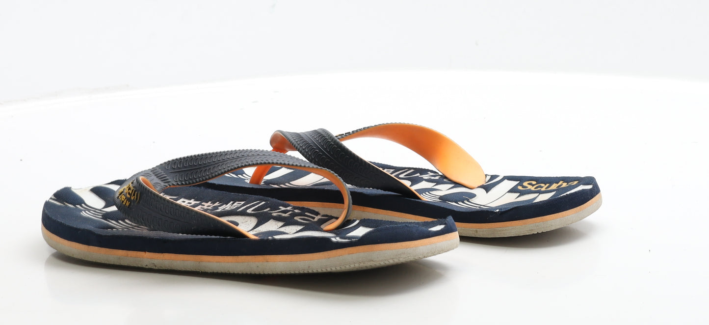 Superdry Mens Blue Rubber Thong Sandal UK 9