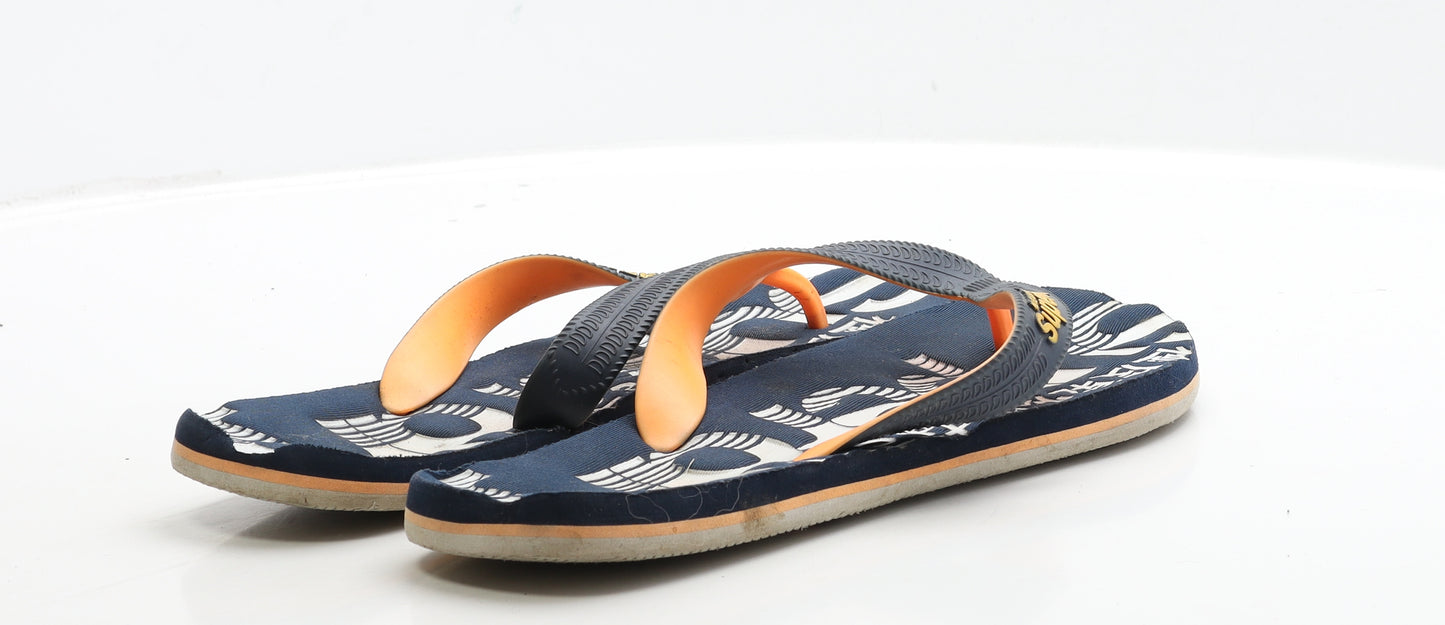 Superdry Mens Blue Rubber Thong Sandal UK 9