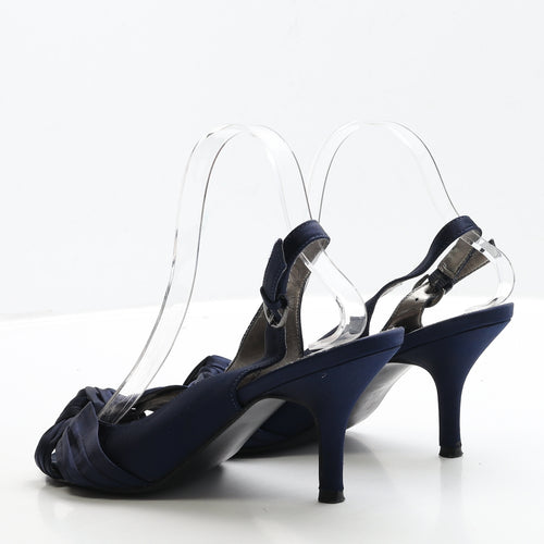 Dorothy Perkins Womens Blue Faux Silk Slingback Heel UK 6