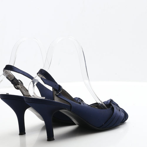 Dorothy Perkins Womens Blue Faux Silk Slingback Heel UK 6