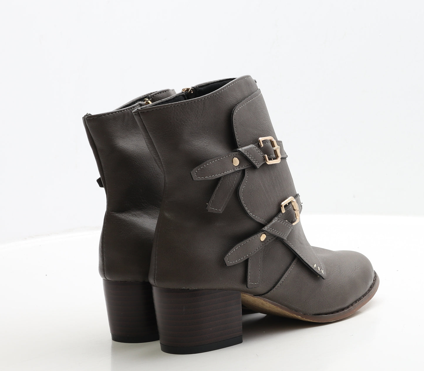 Preworn Womens Brown Leather Bootie Boot UK 3 EUR 36