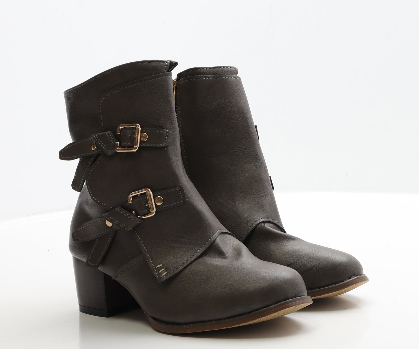 Preworn Womens Brown Leather Bootie Boot UK 3 EUR 36