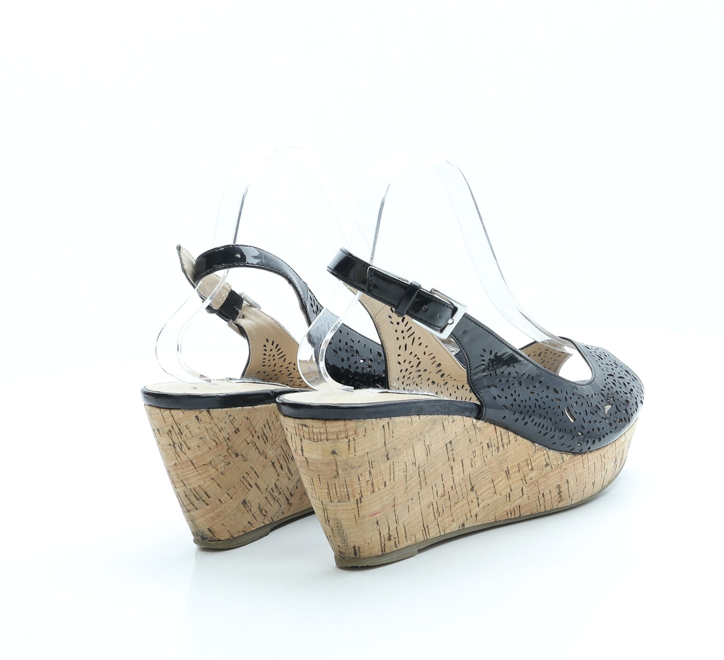 Dune Womens Black Geometric Polyester Espadrille Heel UK 7 EUR 40