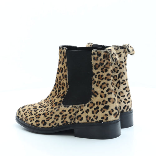 Preworn Womens Brown Animal Print Polyester Chelsea Boot UK 7
