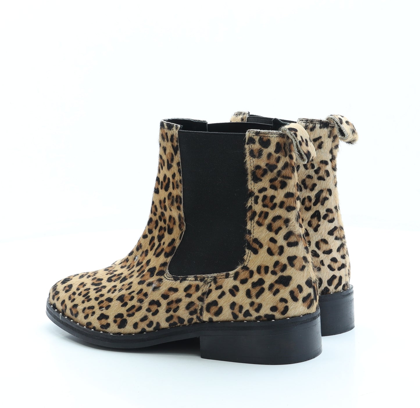 Preworn Womens Brown Animal Print Polyester Chelsea Boot UK 7