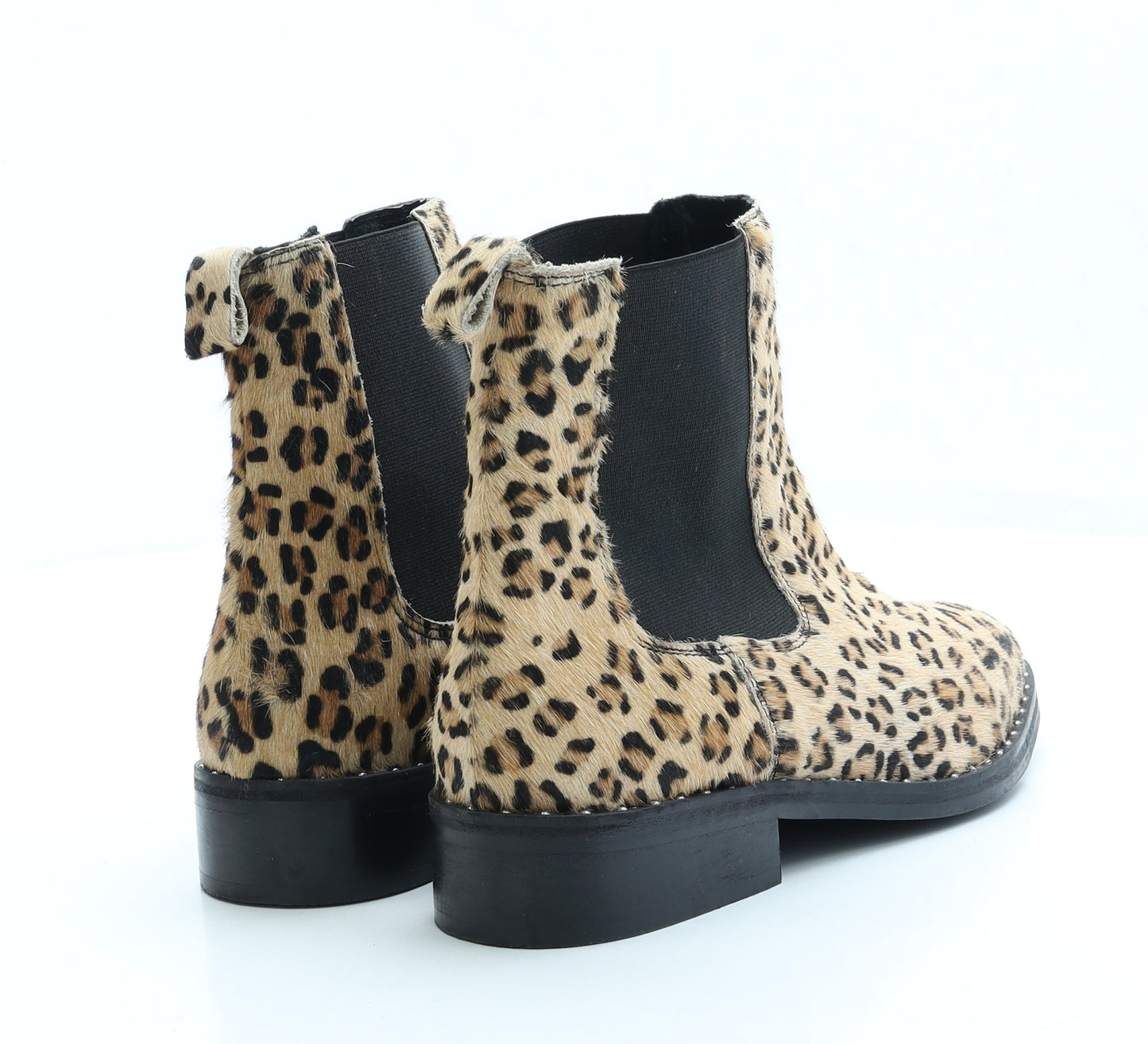 Preworn Womens Brown Animal Print Polyester Chelsea Boot UK 7