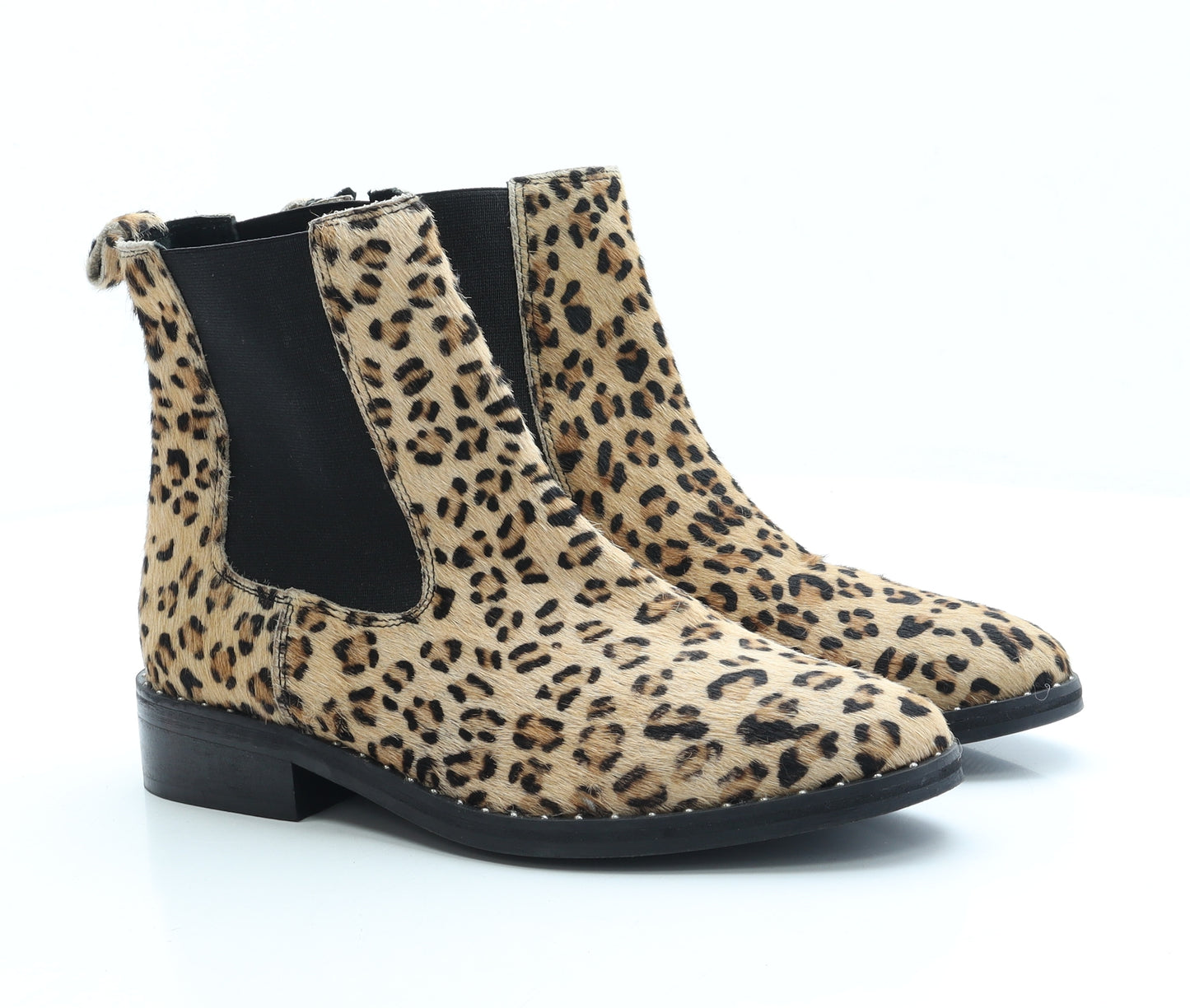 Preworn Womens Brown Animal Print Polyester Chelsea Boot UK 7