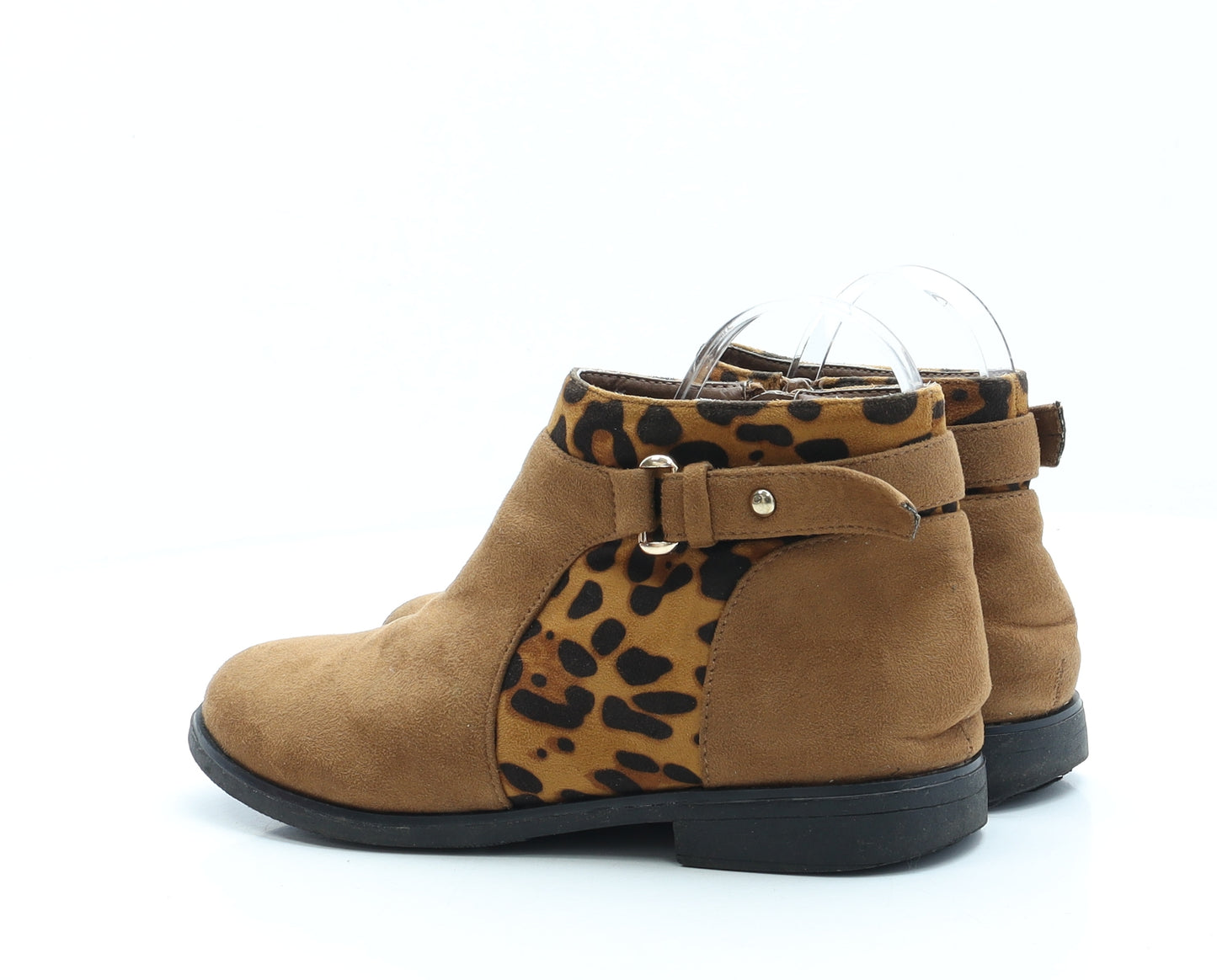 Preworn Womens Brown Animal Print Faux Suede Chelsea Boot UK 5 EUR 38