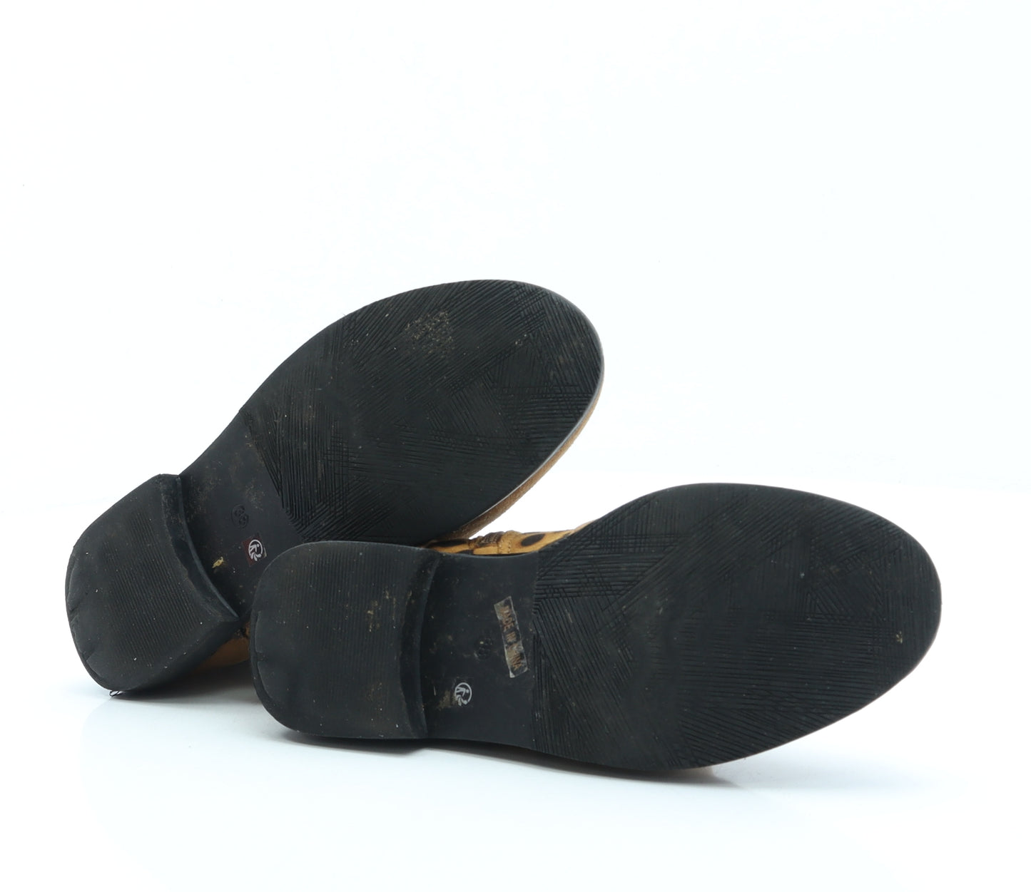 Preworn Womens Brown Animal Print Faux Suede Chelsea Boot UK 5 EUR 38