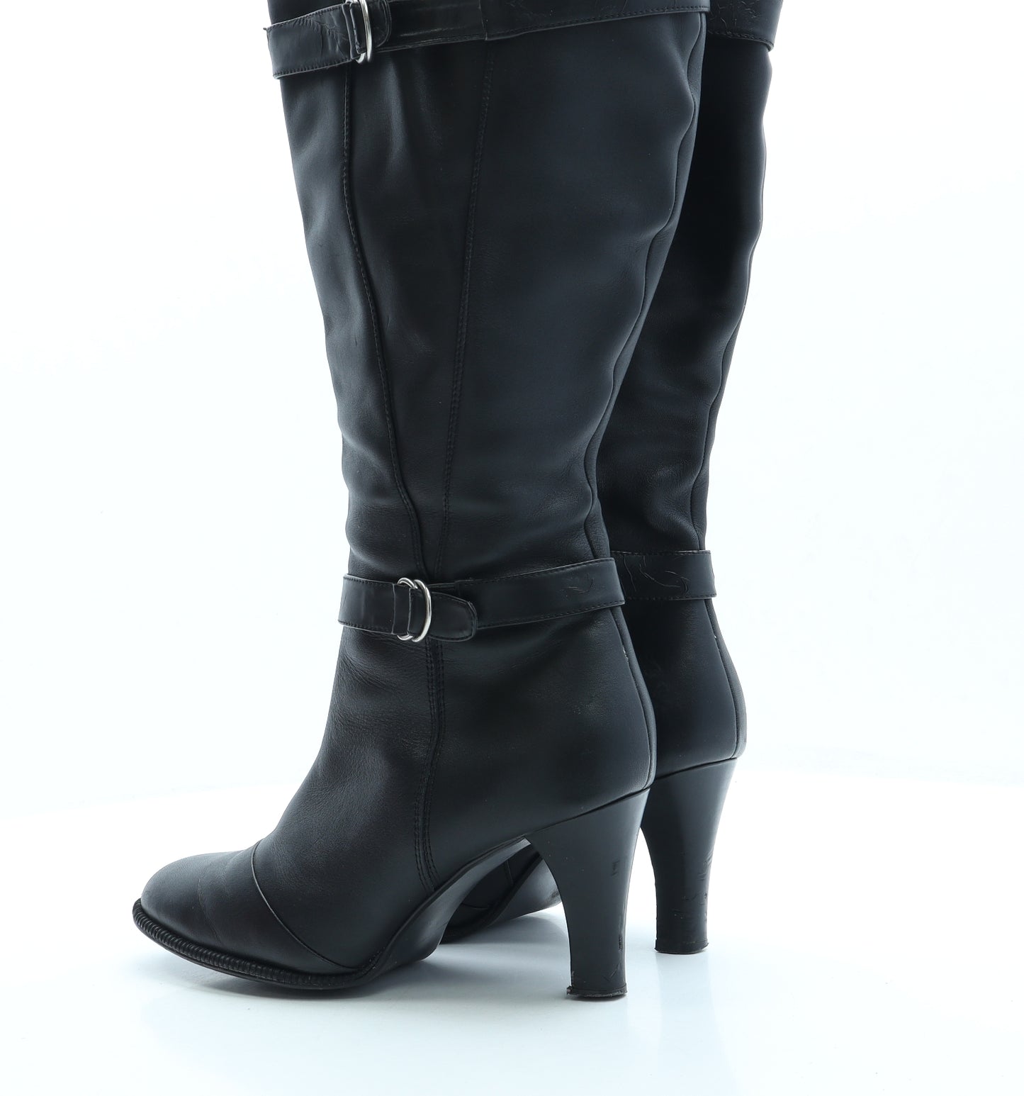 VivaLaDiva Womens Black Faux Leather Sock Boot UK 5