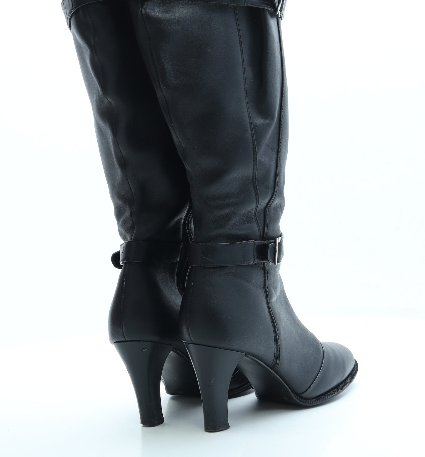 VivaLaDiva Womens Black Faux Leather Sock Boot UK 5