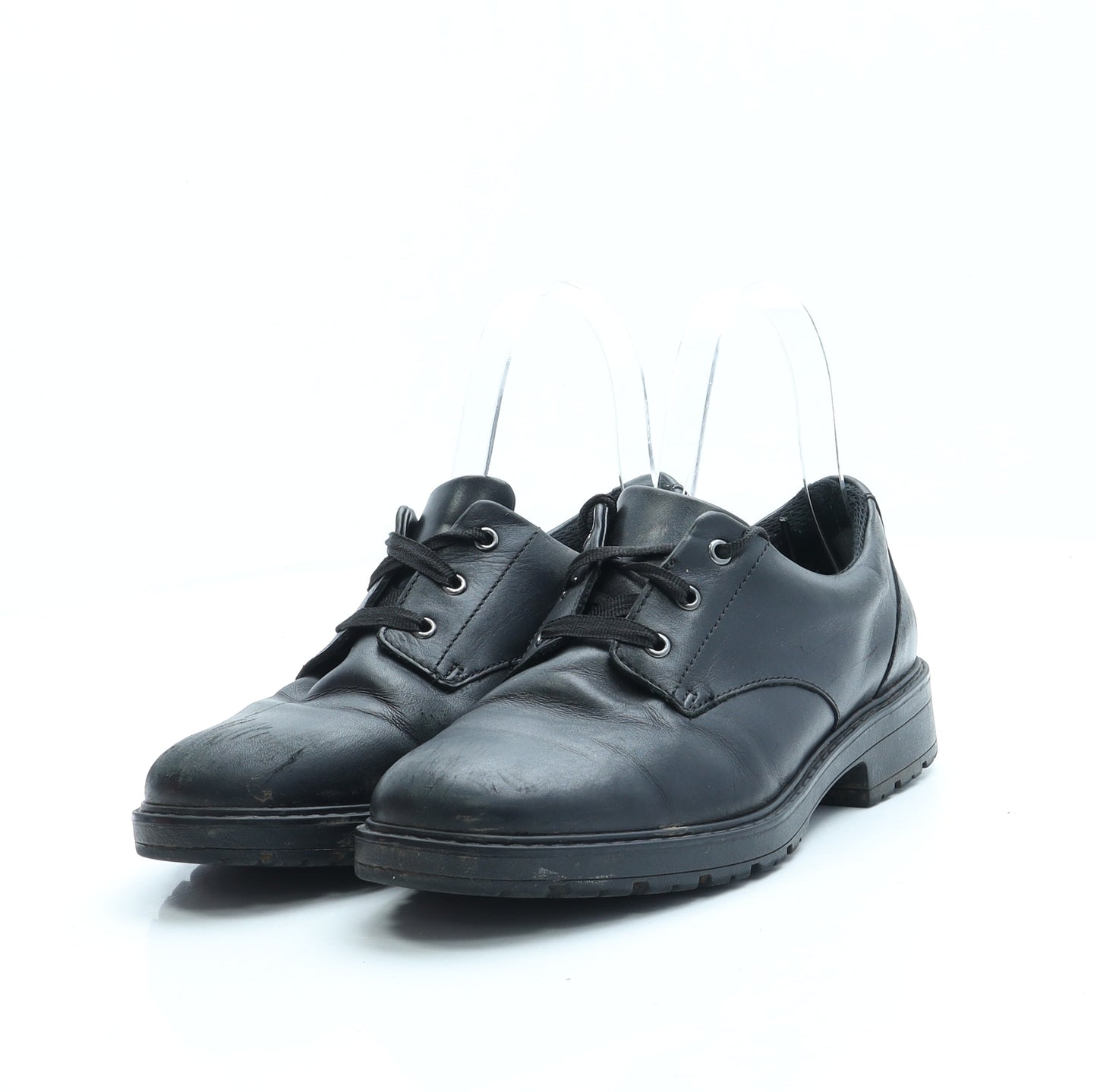 Clarks Boys Black Faux Leather Brogue Casual UK 3.5