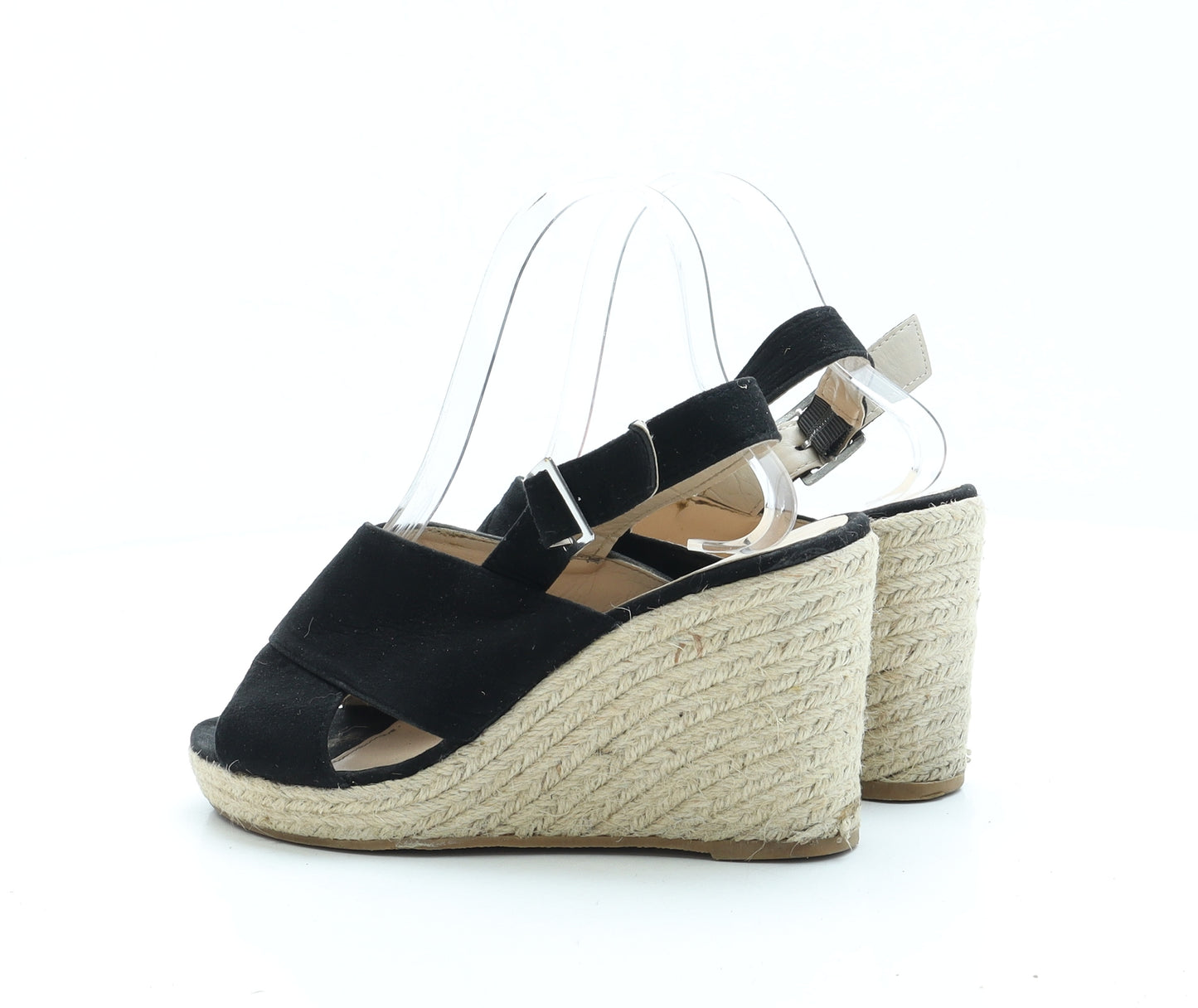 Peacocks Womens Black Polyester Espadrille Heel UK 5 EUR 38