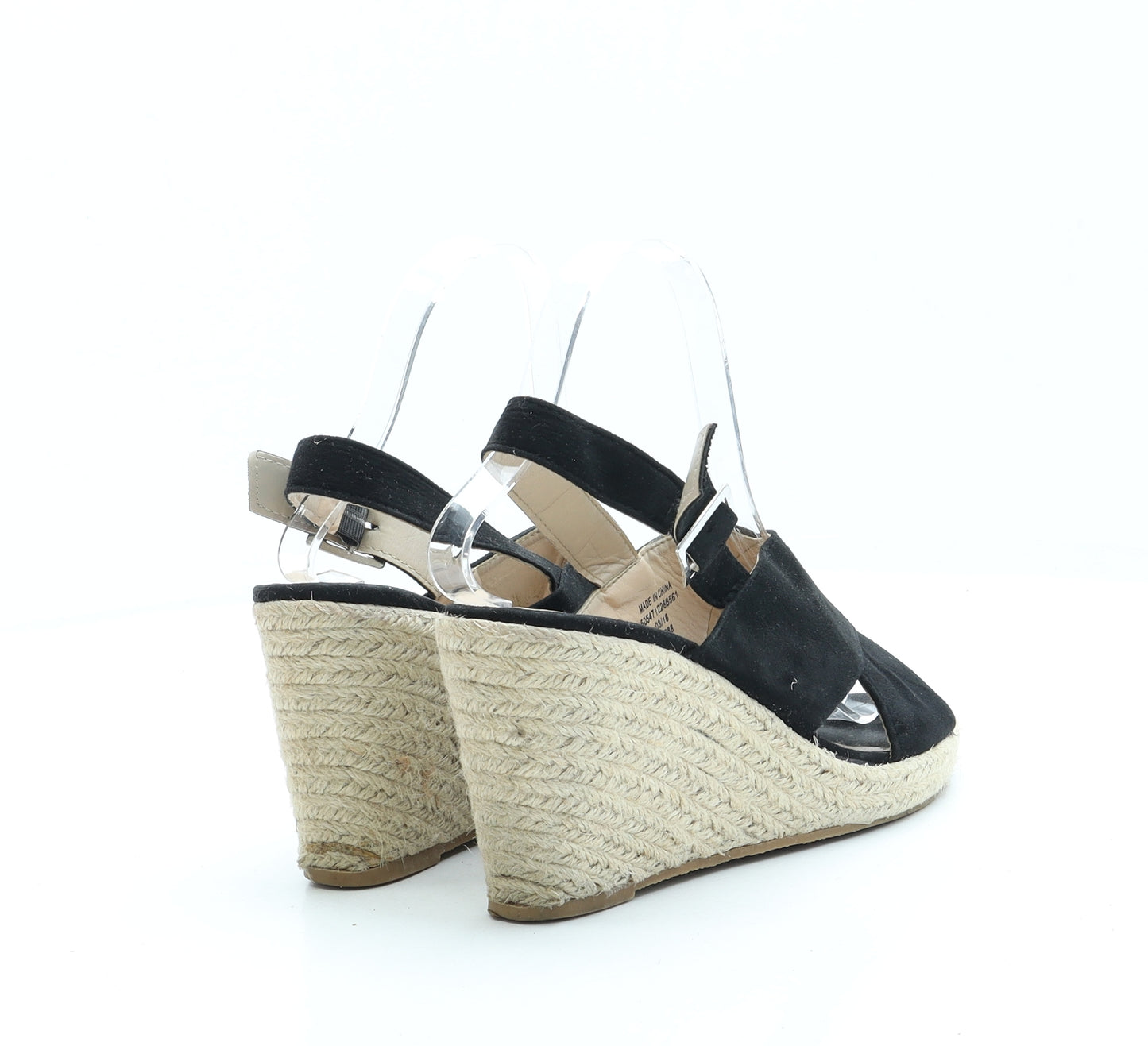 Peacocks Womens Black Polyester Espadrille Heel UK 5 EUR 38