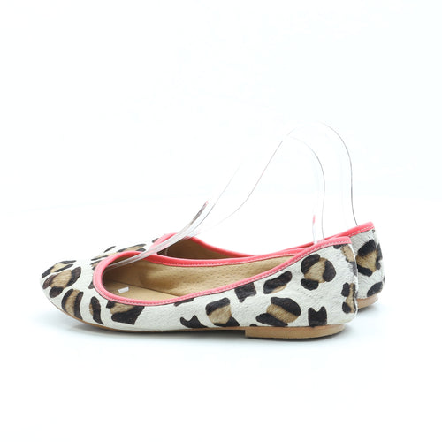 Accessorize Womens Ivory Animal Print Faux Fur Ballet Flat UK 6 EUR 39