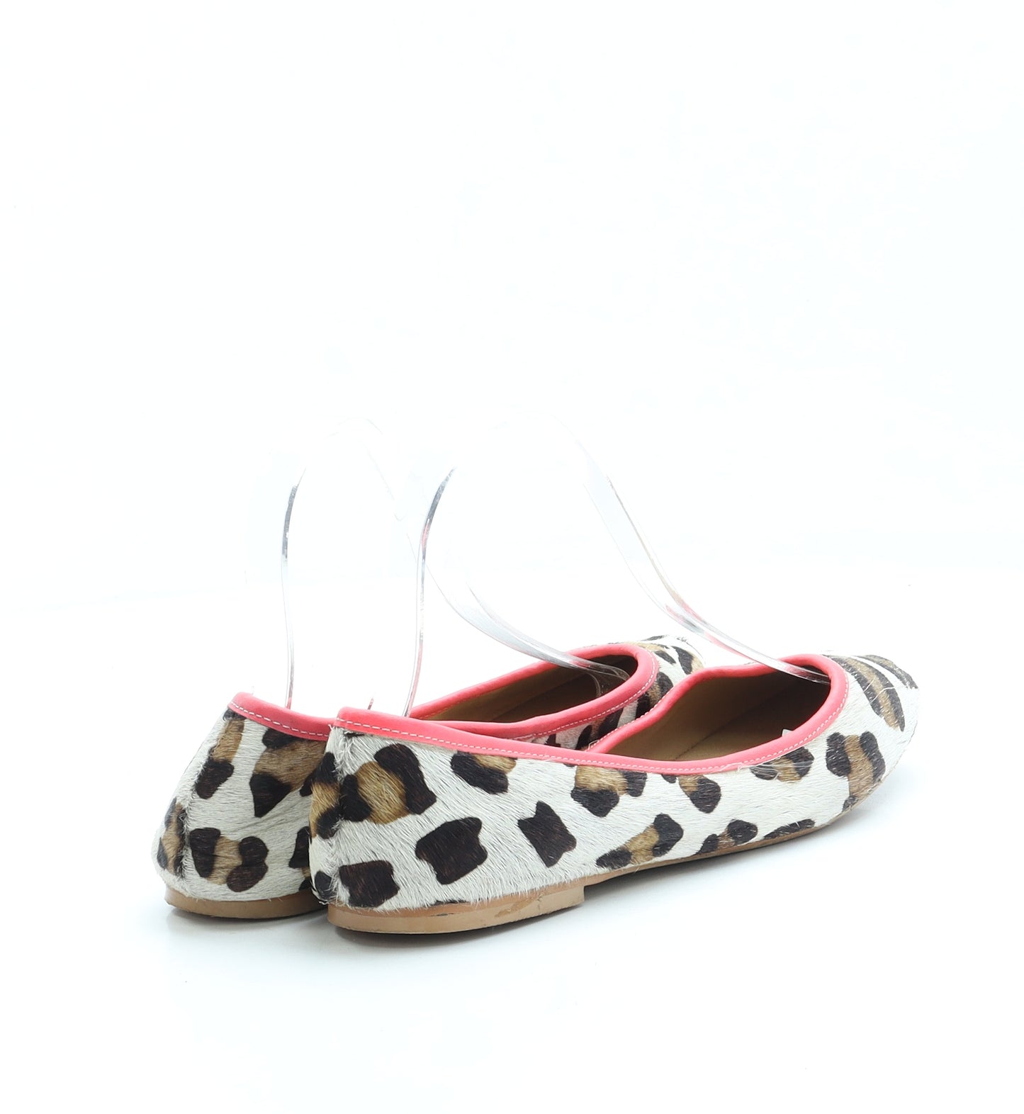 Accessorize Womens Ivory Animal Print Faux Fur Ballet Flat UK 6 EUR 39