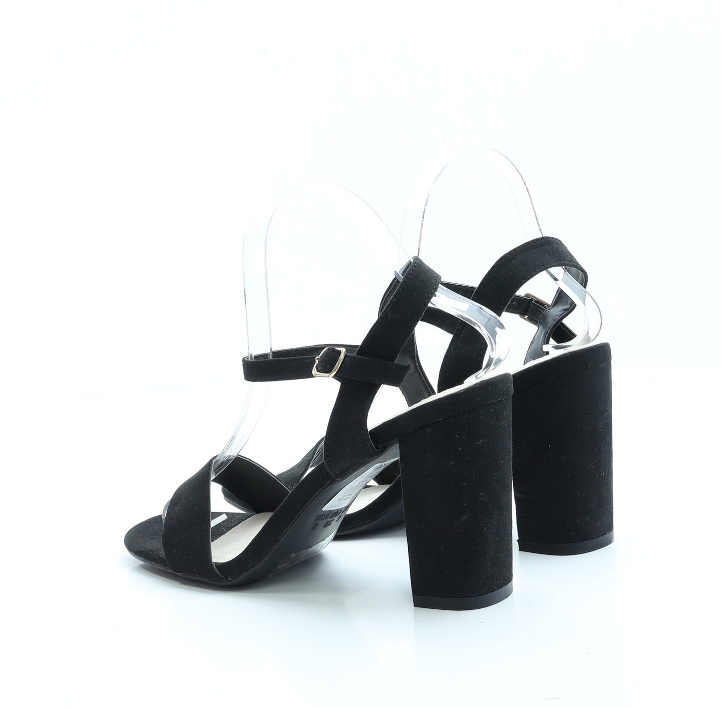 Primark Womens Black Faux Suede Strappy Heel UK 6 EUR 39 US 8