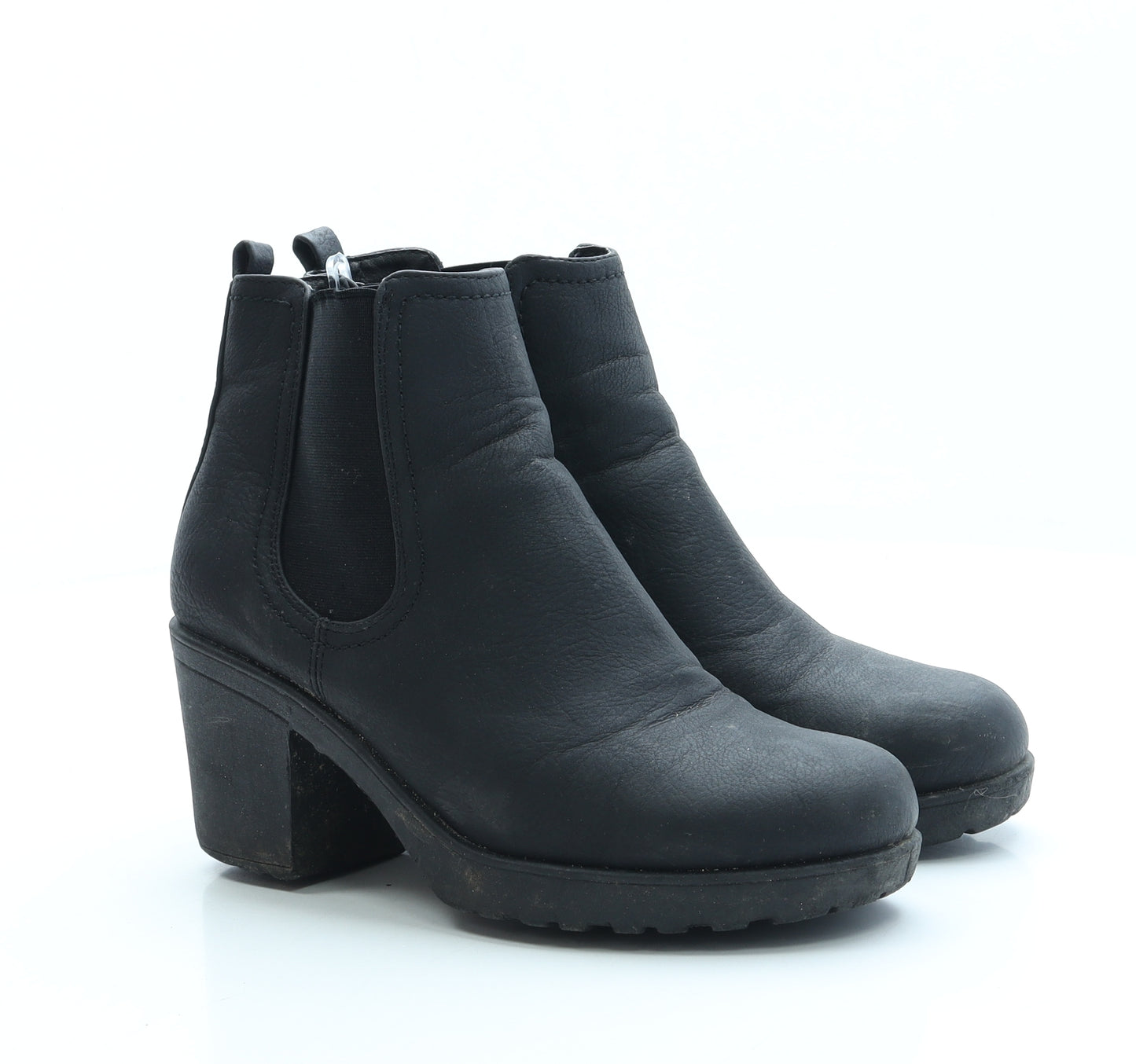 Boohoo Womens Black Leather Bootie Boot UK 5 EUR 38