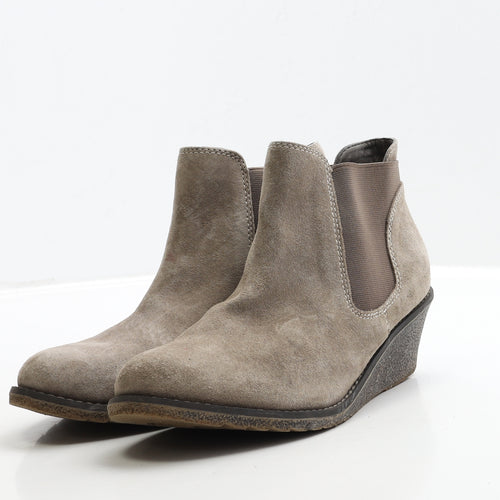 George Womens Beige Faux Suede Chelsea Boot UK 7