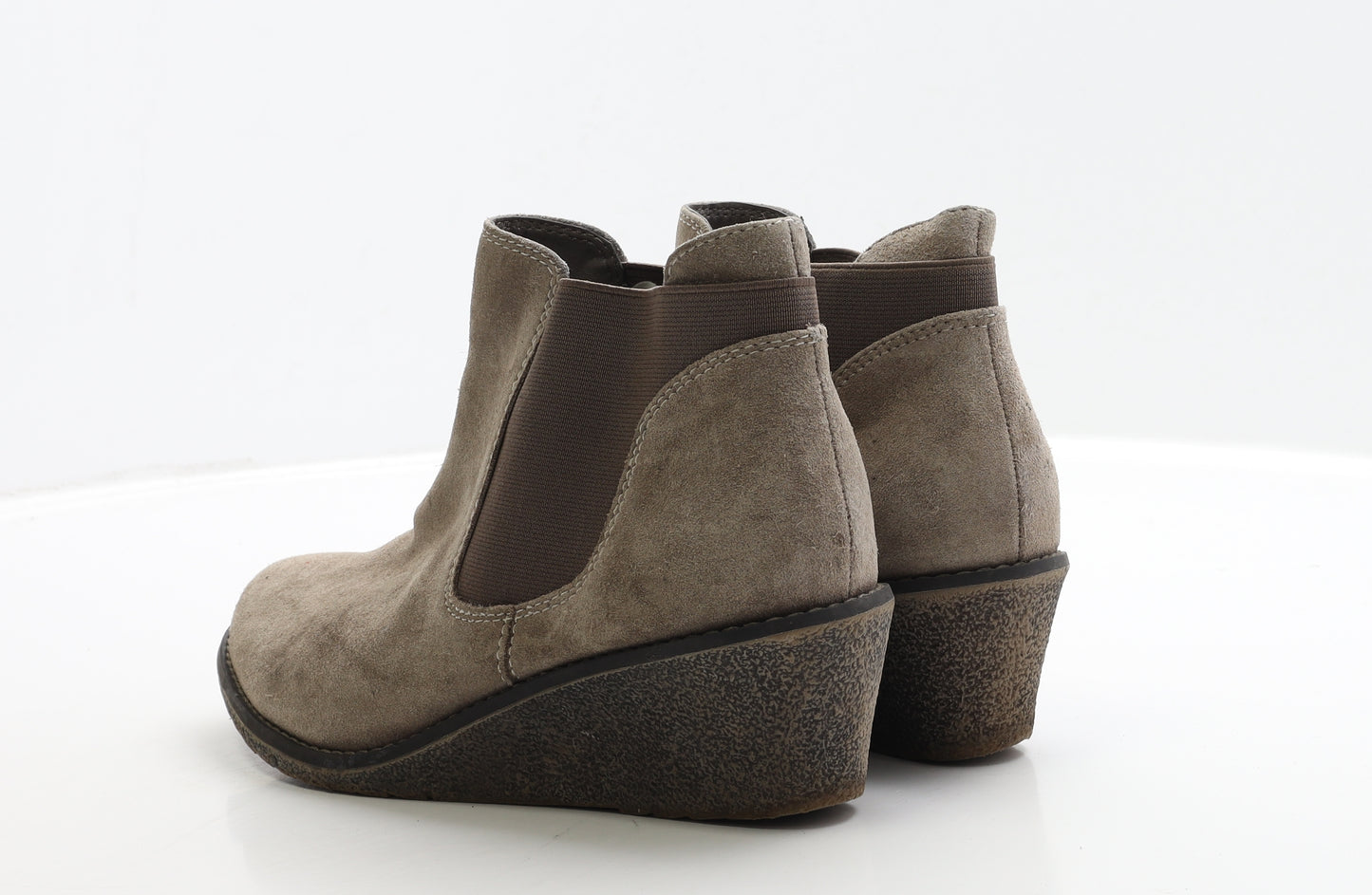 George Womens Beige Faux Suede Chelsea Boot UK 7