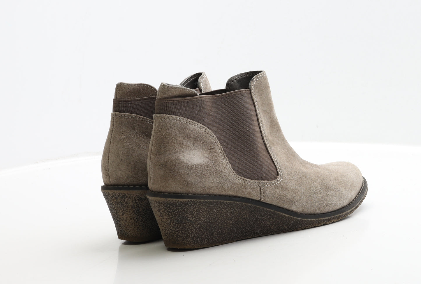 George Womens Beige Faux Suede Chelsea Boot UK 7