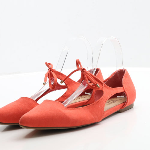 George Womens Orange Faux Suede Flat UK 6 39