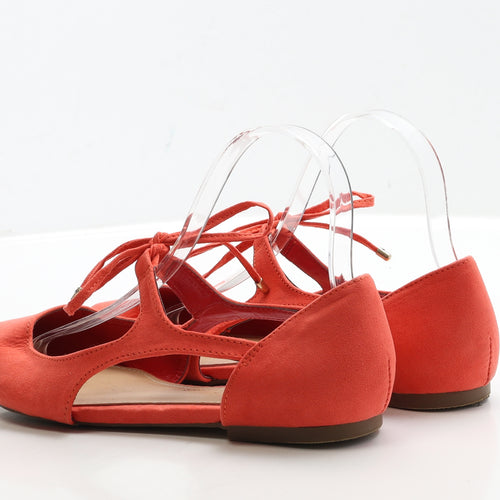 George Womens Orange Faux Suede Flat UK 6 39