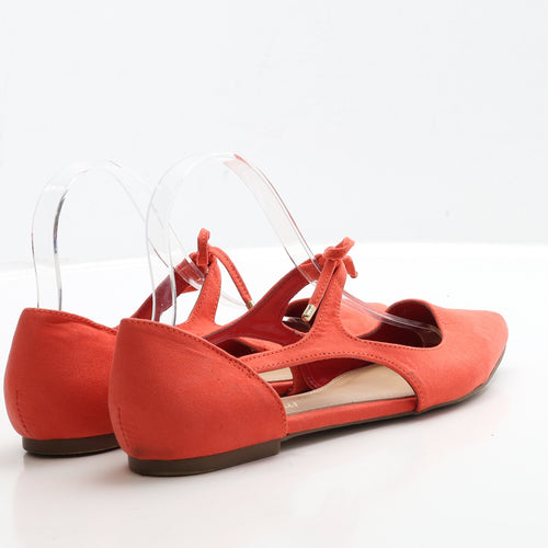 George Womens Orange Faux Suede Flat UK 6 39
