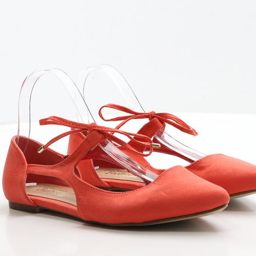 George Womens Orange Faux Suede Flat UK 6 39