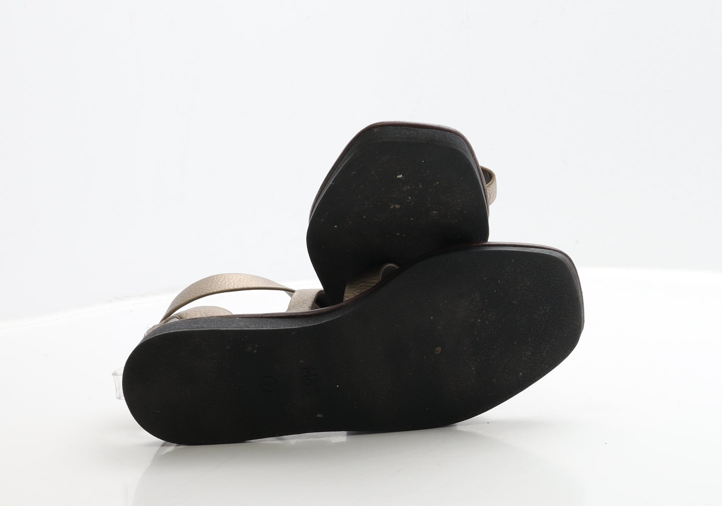 Marks and Spencer Womens Gold Leather Slingback Sandal UK 7