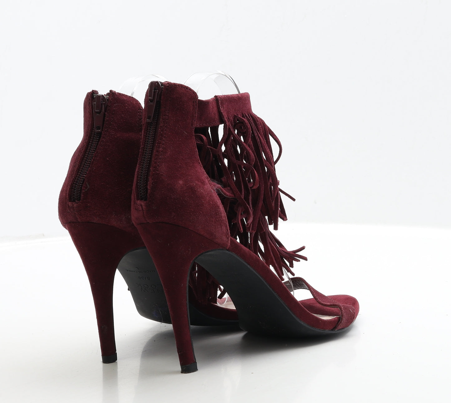 New Look Womens Red Suede Strappy Heel UK 6 39