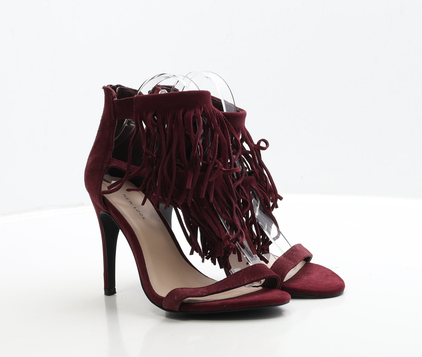 New Look Womens Red Suede Strappy Heel UK 6 39