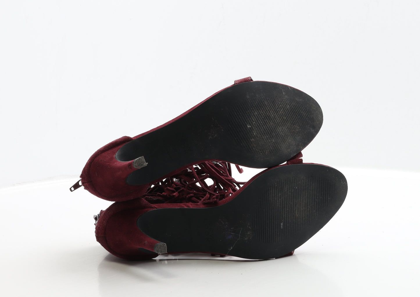 New Look Womens Red Suede Strappy Heel UK 6 39