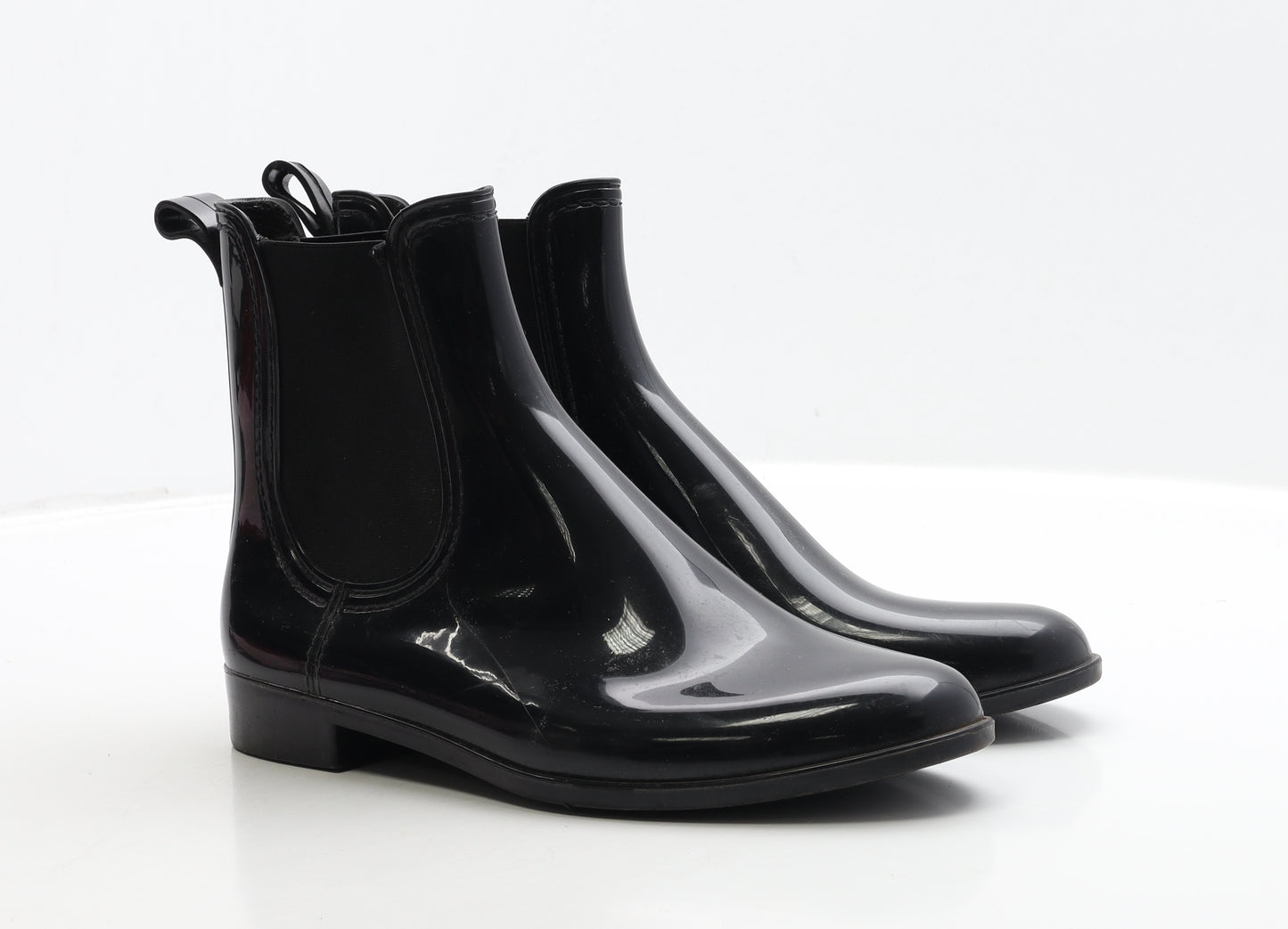 Preworn Womens Black Rubber Wellies Boot UK 7 40