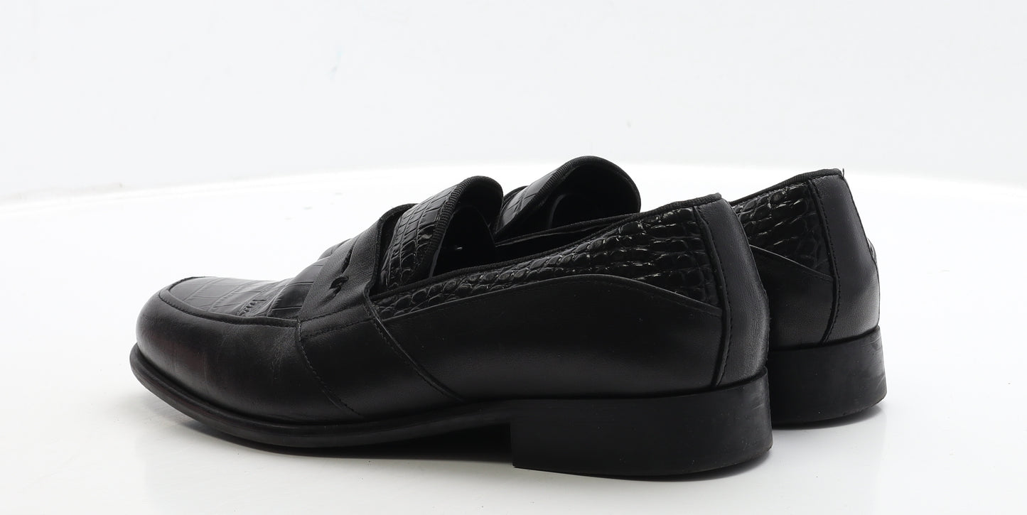 Zara Mens Black Leather Monk Dress UK 8 41