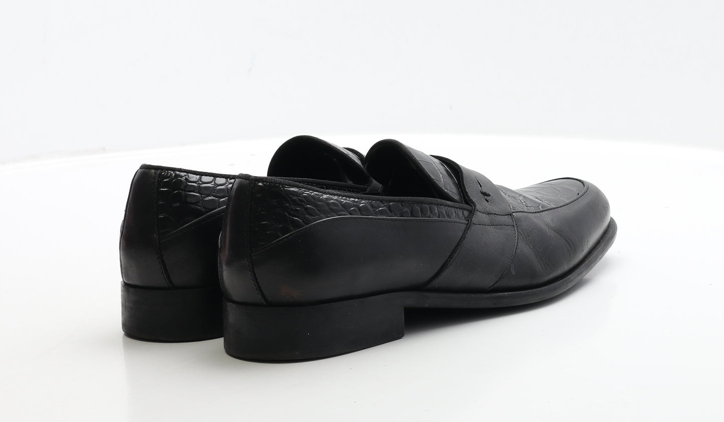 Zara Mens Black Leather Monk Dress UK 8 41