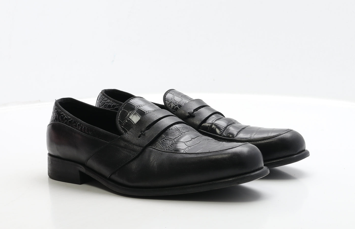 Zara Mens Black Leather Monk Dress UK 8 41