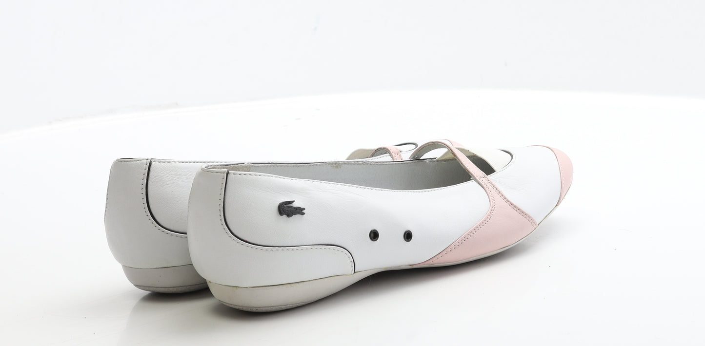 Lacoste Womens White Leather Flat UK 7