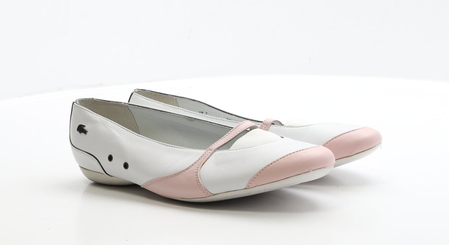 Lacoste Womens White Leather Flat UK 7