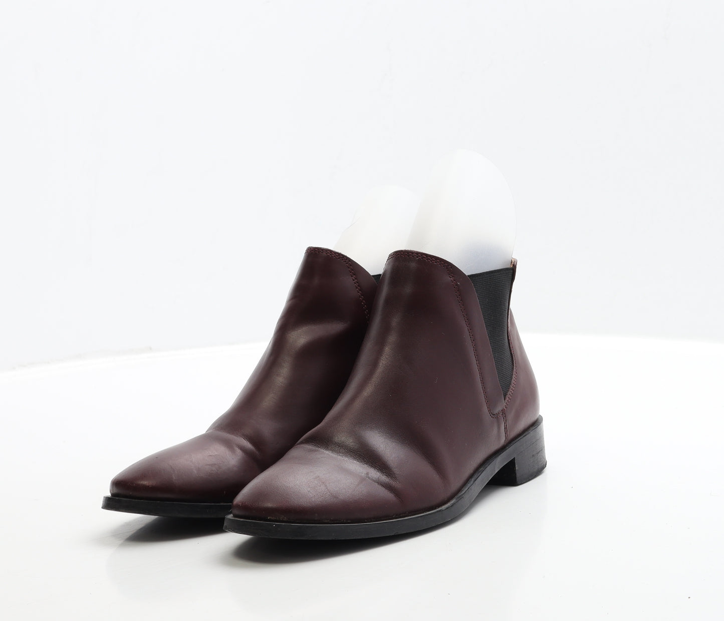 Topshop Womens Red Leather Chelsea Boot UK 3 36