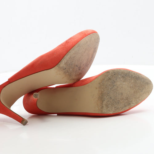 Miss KG Womens Orange Suede Slingback Heel UK 6 39