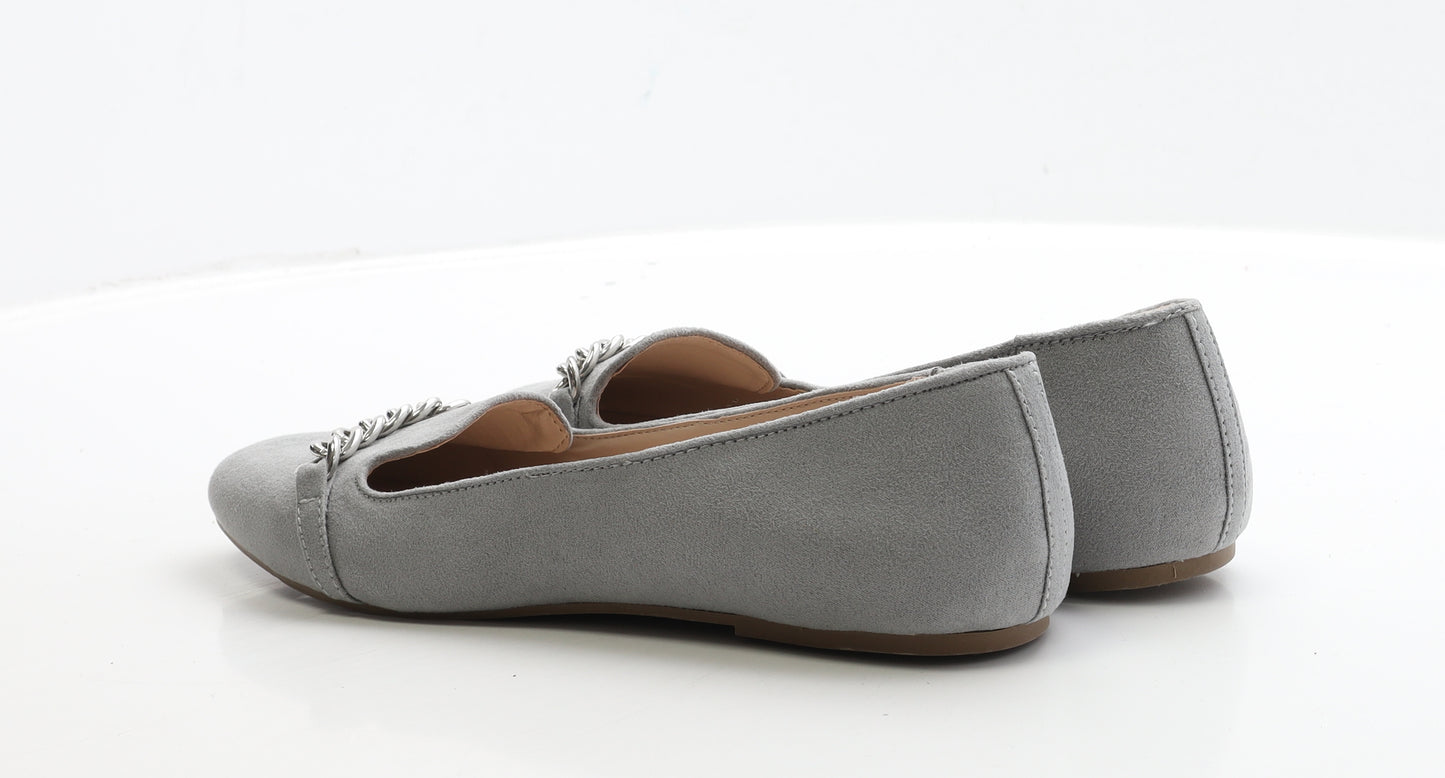 Primark Womens Grey Suede Loafer Flat UK 8 41