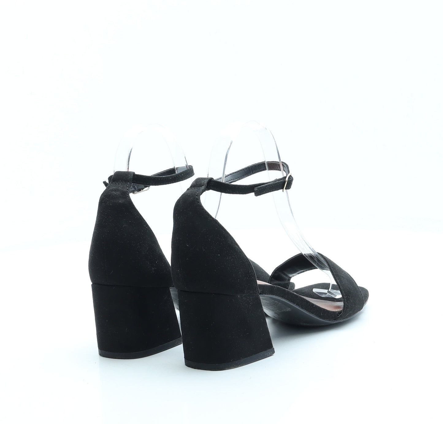 NEXT Womens Black Faux Suede Strappy Heel UK 4 37