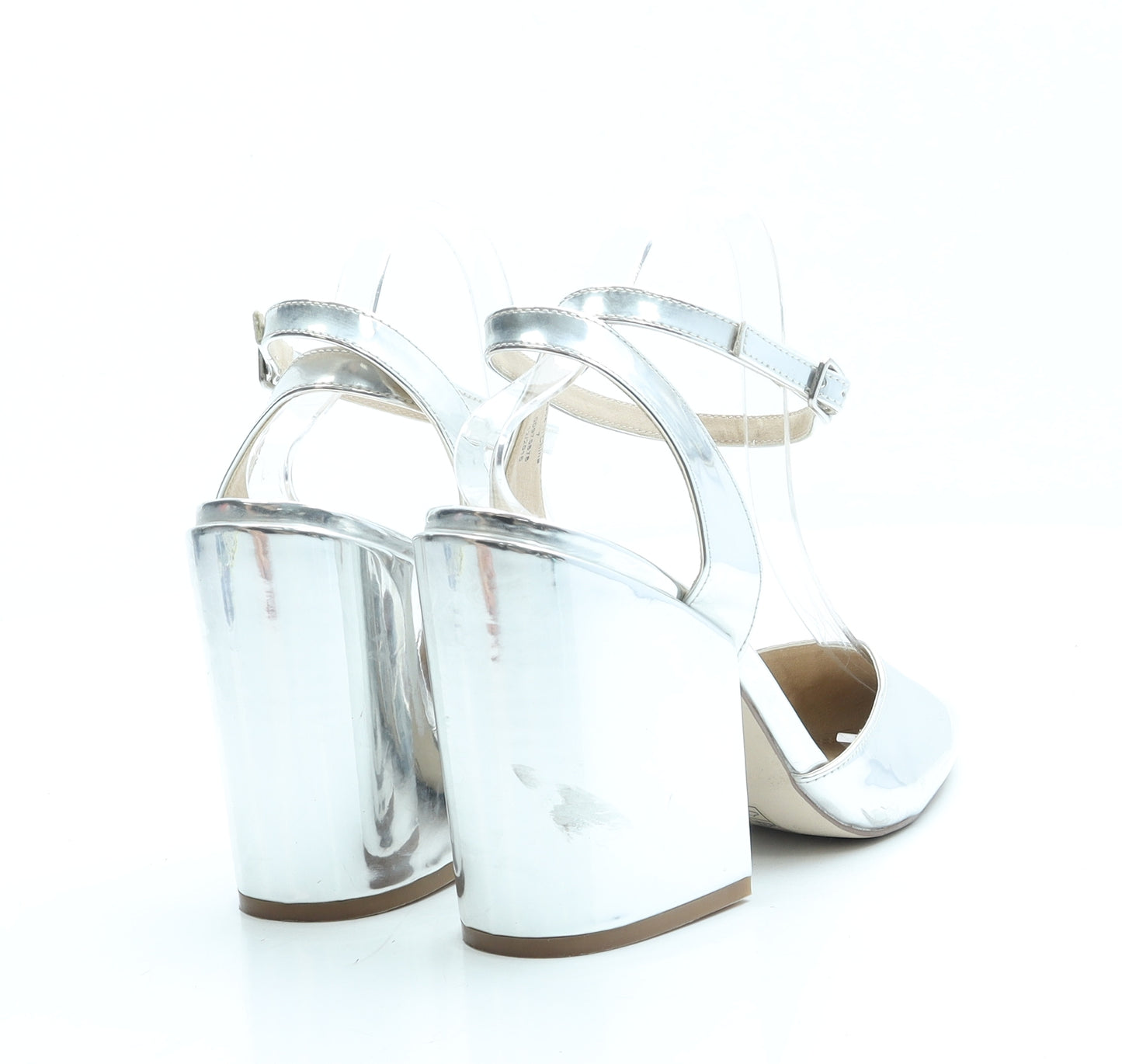 ASOS Womens Silver Leather Court Heel UK 7