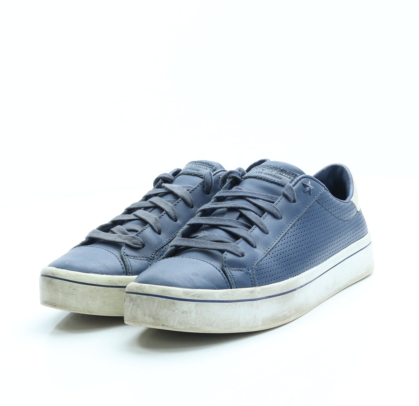 Skechers Womens Blue Leather Trainer UK 4 37