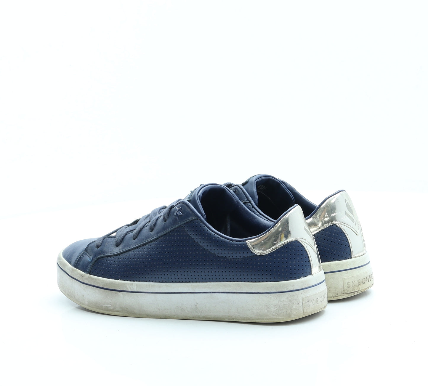 Skechers Womens Blue Leather Trainer UK 4 37