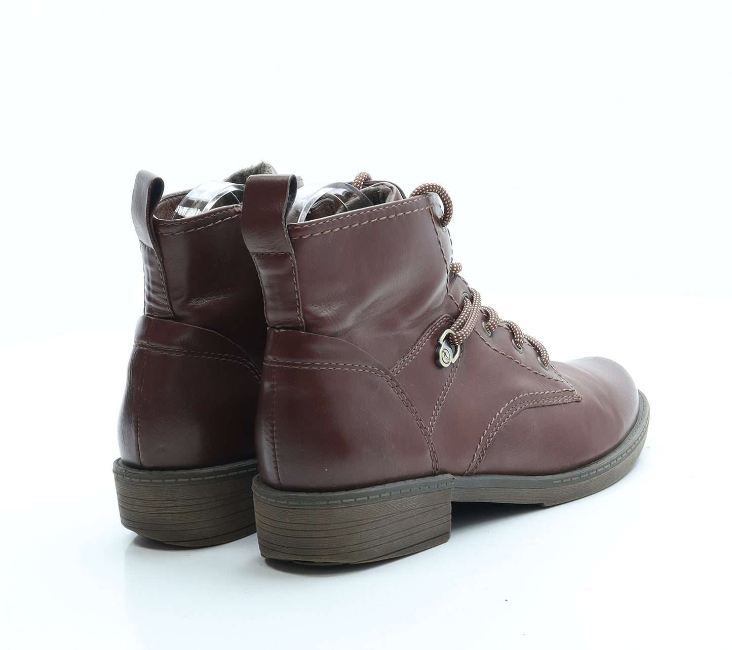 Tamaris Womens Brown Leather Combat Boot UK 5 38